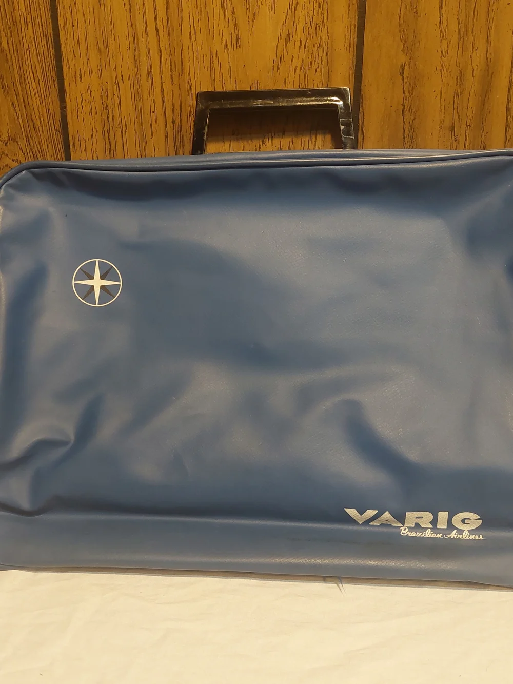 Vintage Varig Brazilian Airlines Travel Bag 60s 70s Blue Laptop Briefcase